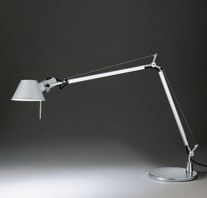 Artemide Tischleuchte + Fuß Tolomeo Table - Aluminium Metal grey E27 - NEU Abverkauf aus Lagerbestand