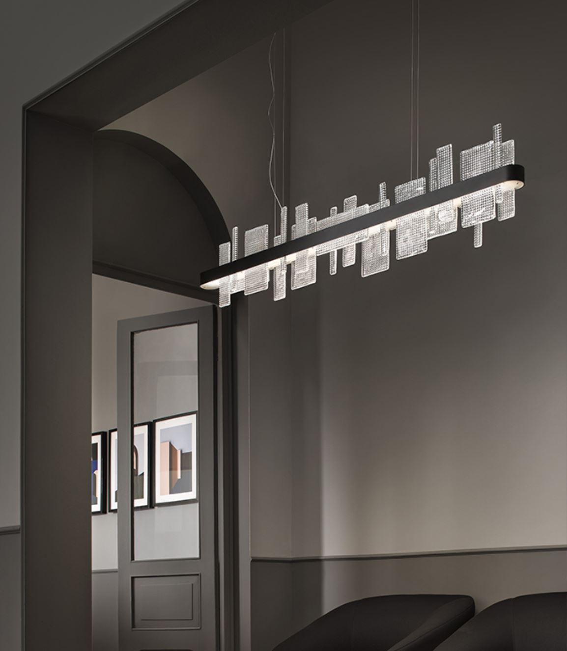 LED-Pendelleuchte Ribbon S100 schwarz von Masiero - 2.700K - Abverkauf aus Lagerbestand