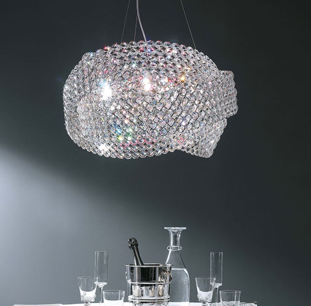 Diamante Kristallglas Pendelleuchte 65cm von Sergio Marchetti  - Abverkauf aus Showroom