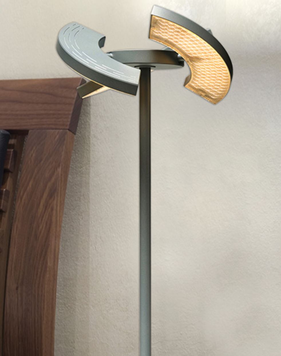 Trinity LED-Tischleuchte von OLIGO / Chrom-Matt - Abverkauf aus Showroom